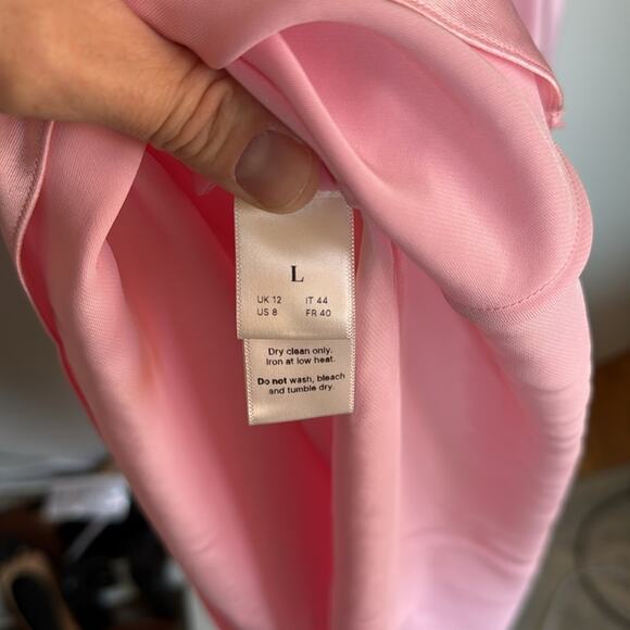 Anna October Terrin Satin Maxi Slip Dress Baby Pink Formal - Picture 10 of 11